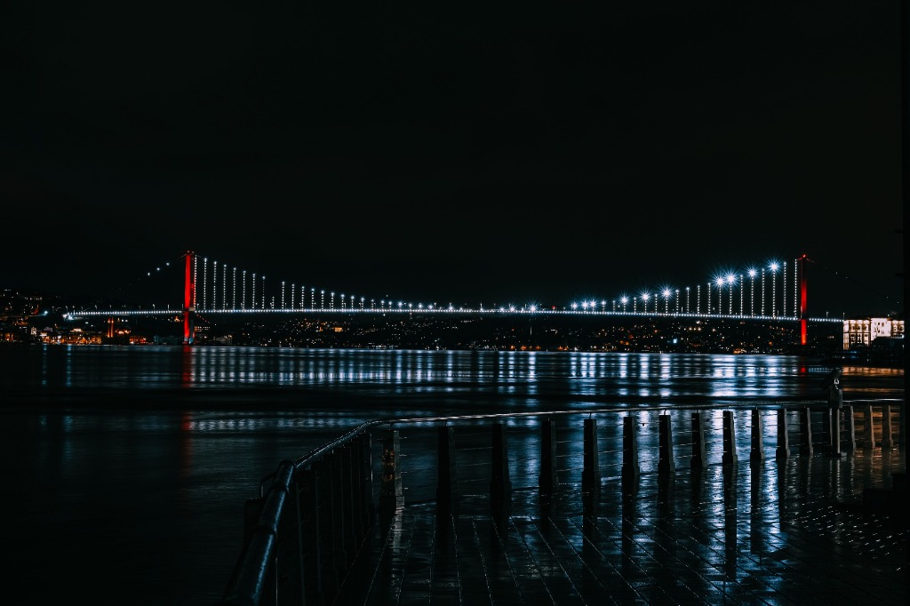 Limpide Voyages - Panoramik Gece Boğaz Köprüsü Işıkları